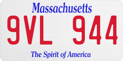 MA license plate 9VL944