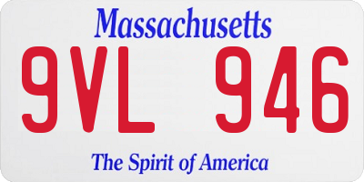 MA license plate 9VL946