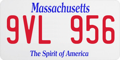 MA license plate 9VL956
