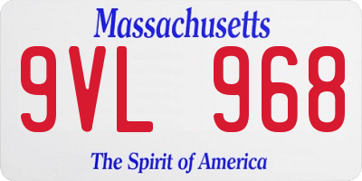 MA license plate 9VL968