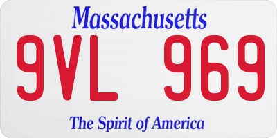 MA license plate 9VL969