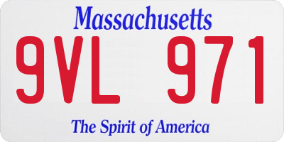 MA license plate 9VL971