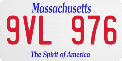 MA license plate 9VL976