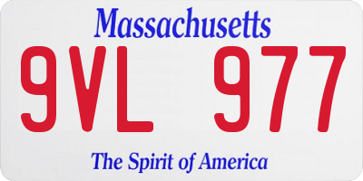 MA license plate 9VL977