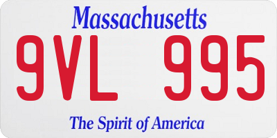 MA license plate 9VL995