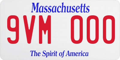 MA license plate 9VM000