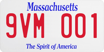 MA license plate 9VM001