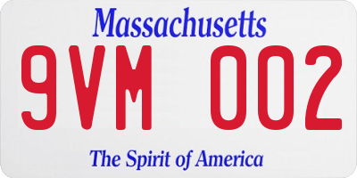MA license plate 9VM002