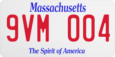 MA license plate 9VM004
