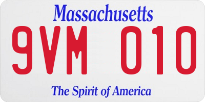 MA license plate 9VM010