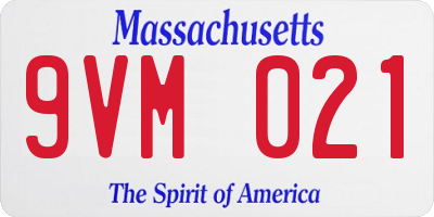 MA license plate 9VM021