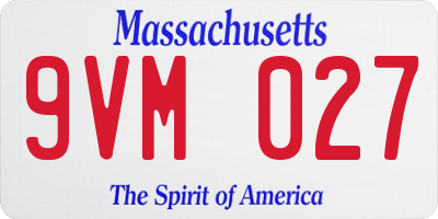 MA license plate 9VM027