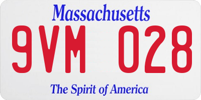 MA license plate 9VM028