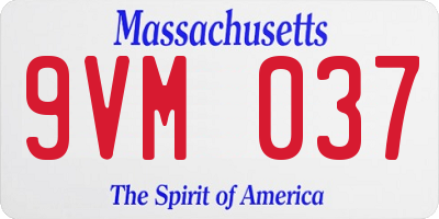 MA license plate 9VM037