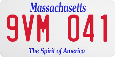 MA license plate 9VM041