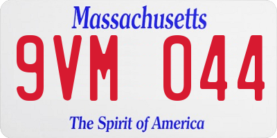 MA license plate 9VM044