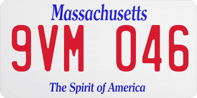 MA license plate 9VM046