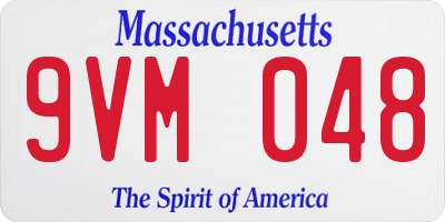 MA license plate 9VM048