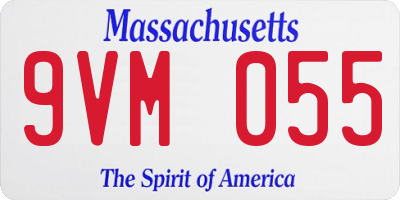 MA license plate 9VM055
