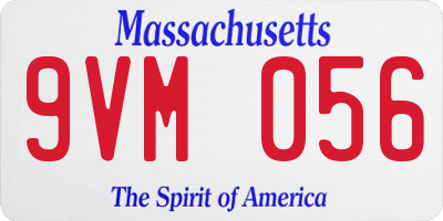 MA license plate 9VM056