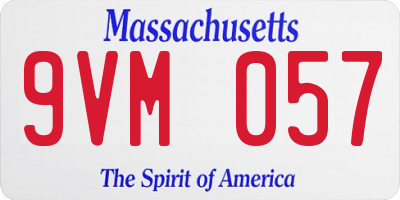 MA license plate 9VM057