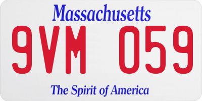 MA license plate 9VM059