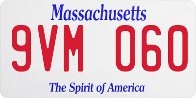 MA license plate 9VM060