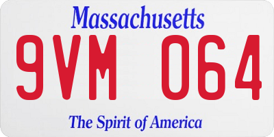 MA license plate 9VM064