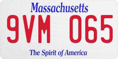 MA license plate 9VM065
