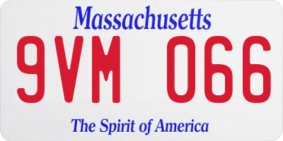 MA license plate 9VM066
