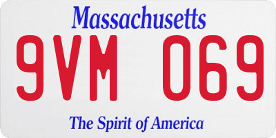 MA license plate 9VM069