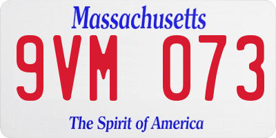 MA license plate 9VM073