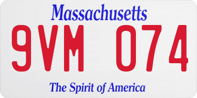 MA license plate 9VM074