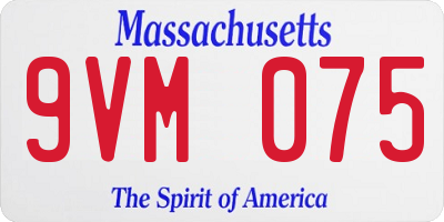 MA license plate 9VM075