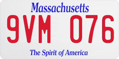 MA license plate 9VM076
