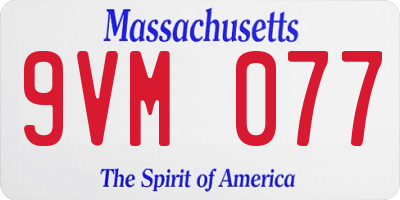 MA license plate 9VM077