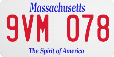 MA license plate 9VM078