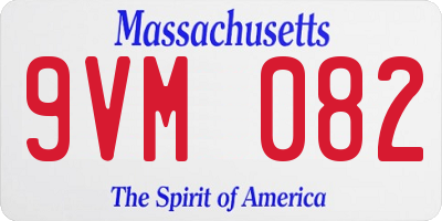 MA license plate 9VM082