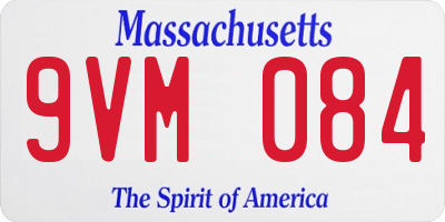 MA license plate 9VM084