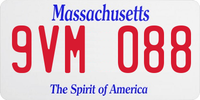 MA license plate 9VM088