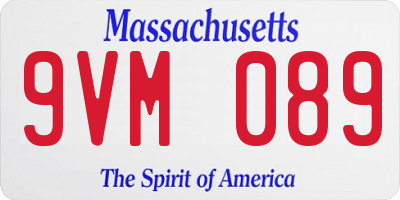 MA license plate 9VM089
