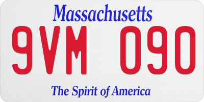 MA license plate 9VM090