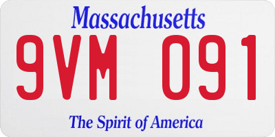 MA license plate 9VM091