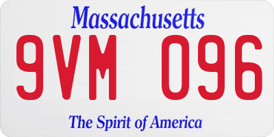 MA license plate 9VM096