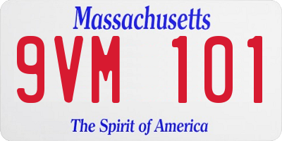 MA license plate 9VM101