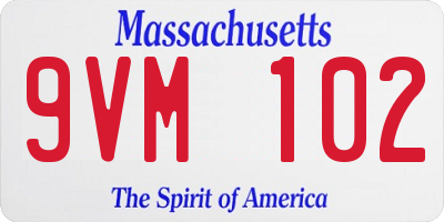 MA license plate 9VM102