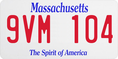 MA license plate 9VM104