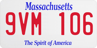 MA license plate 9VM106