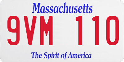 MA license plate 9VM110