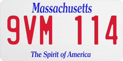 MA license plate 9VM114